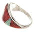 Southwest Opal Red Oyster Shell Silver Ring Size 8-3/4 CS59518
