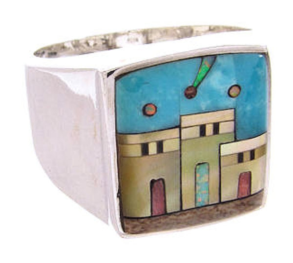 Silver Multicolor Native American Design Ring Size 10-1/4 YS64545