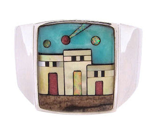 Silver Multicolor Native American Design Ring Size 12-1/4 YS64548