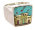 Multicolor Silver Native American Design Ring Size 10-3/4 YS64561