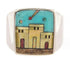 Multicolor Silver Native American Design Ring Size 11-1/4 YS64560