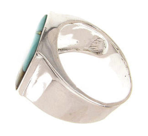 Multicolor Native American Village Design Silver Ring Size 12 YS64562