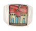 Silver Native American Design Multicolor Ring Size 11-1/2 YS64578