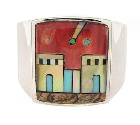 Native American Design Jewelry Multicolor Ring Size 9-3/4 YS64581