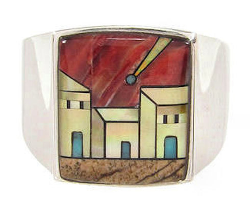 Native American Design Silver Multicolor Ring Size 11-1/4 YS64566