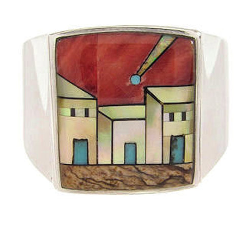 Native American Village Design Multicolor Ring Size 9-3/4 YS64571