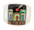 Multicolor Native American Design Silver Ring Size 12-1/4 YS64630