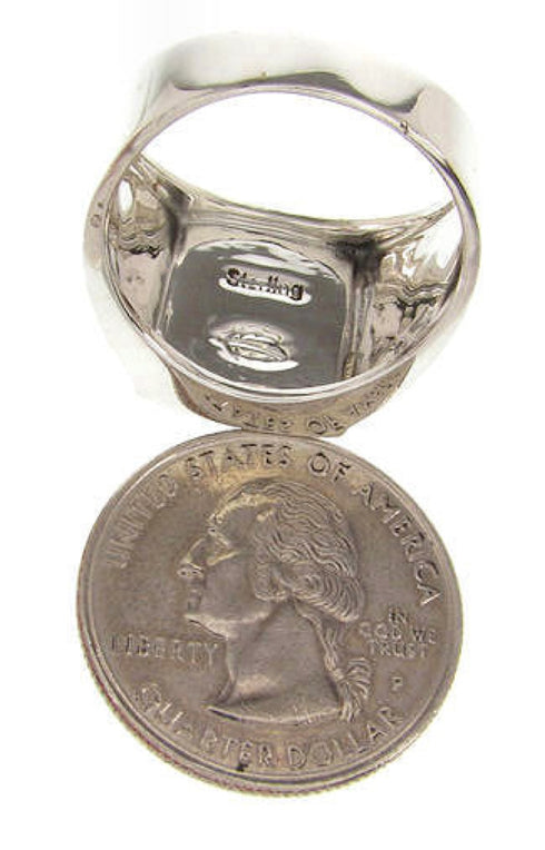 Multicolor Native American Design Silver Ring Size 12-1/4 YS64630