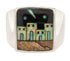 Silver Multicolor Native American Design Ring Size 9-1/2 YS64597