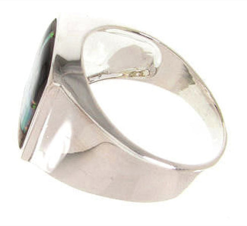 Silver Multicolor Native American Design Ring Size 9-1/2 YS64597