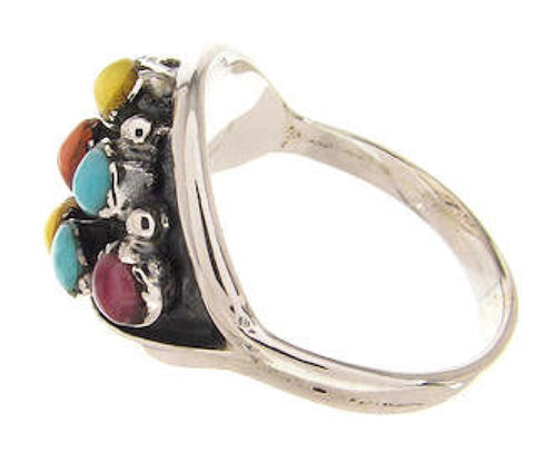 Multicolor Southwestern Sterling Silver Ring Size 5 PS58079