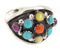 Silver Southwestern Multicolor Ring Size 5 PS58100