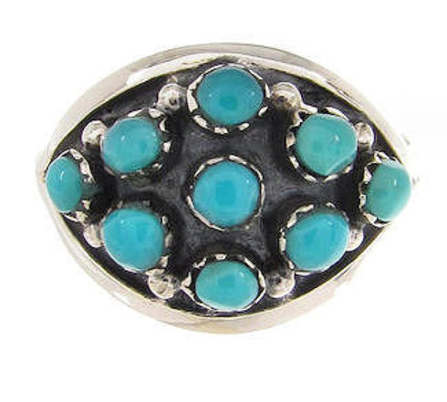 Silver Turquoise Southwestern Ring Size 6-3/4 PS58117