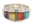 Multicolor Inlay Sterling Silver Southwestern Ring Size 5-1/2 PS58306