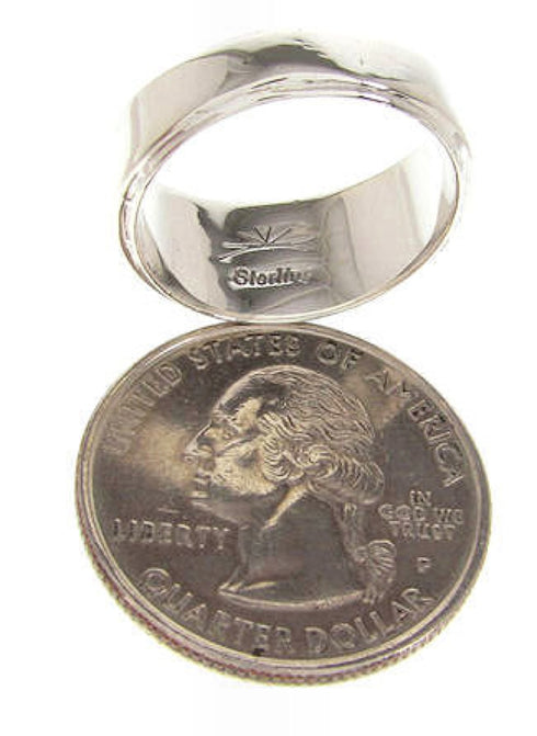 Southwestern Multicolor Inlay Silver Ring Size 5-3/4 PS58124