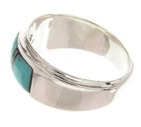 Silver Turquoise Opal Southwestern Ring Size 5-3/4 PS58354