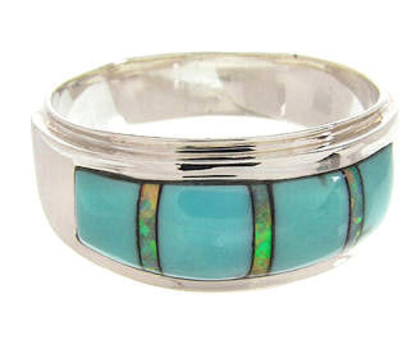 Turquoise Opal Sterling Silver Ring Size 8-3/4 PS58353