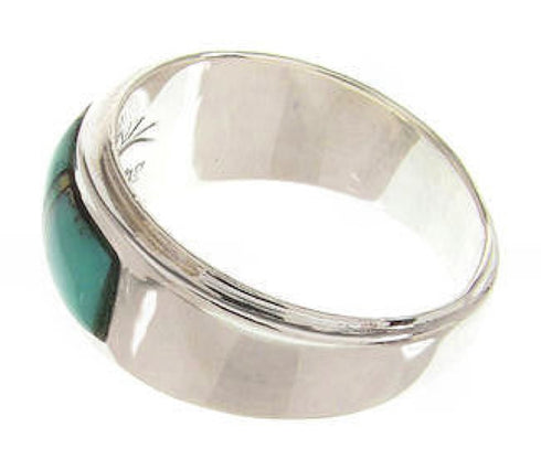 Southwestern Turquoise Opal Inlay Ring Size 7-3/4 PS58372