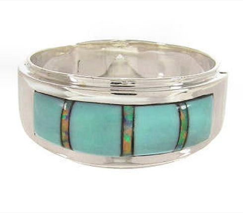 Turquoise Opal Inlay Southwestern Ring Size 7-3/4 PS58460