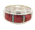Southwestern Silver Red Oyster Shell Opal Ring Size 7-3/4 PS58329