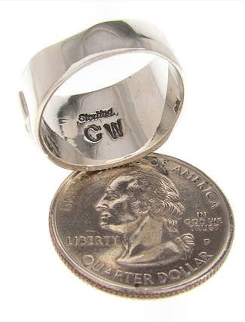 Multicolor Inlay Sterling Silver Ring Size 8-1/4 XS57893