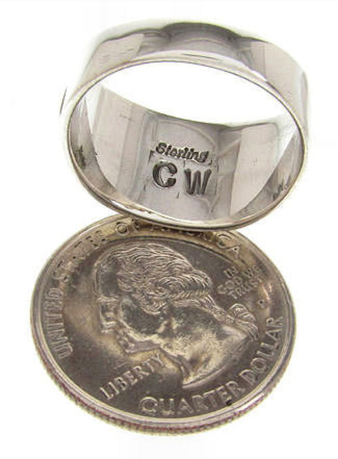 Turquoise Opal Inlay Ring Size 6-1/2 Silver Jewelry XS57962