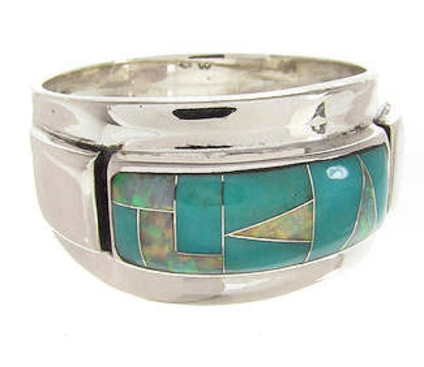 Southwest Jewelry Opal And Turquoise Ring Size 7-1/4 XS70684
