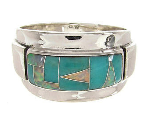 Southwest Jewelry Opal And Turquoise Ring Size 7-1/4 XS70684