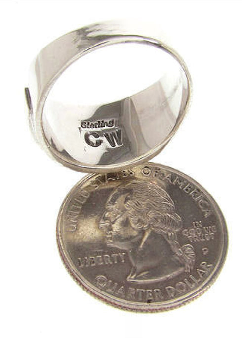 Red Oyster Shell Turquoise Sterling Silver Ring Size 8-1/4 XS58019