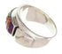 Southwest Multicolor Inlay Sterling Silver Ring Size 8-3/4 XS58036