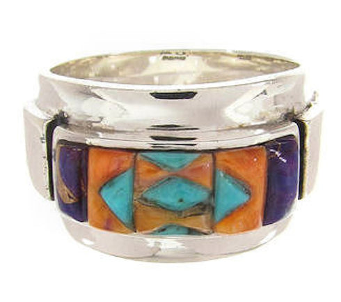 Multicolor Southwest Sterling Silver Ring Size 7-1/4 XS58040