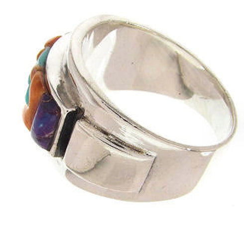 Multicolor Southwest Sterling Silver Ring Size 7-1/4 XS58040