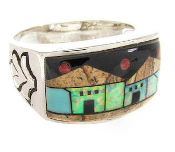 Multicolor Native American Village Design Ring Size 10-3/4 YS67177