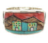 Multicolor Native American Design Silver Ring Size 10-1/2 YS67210