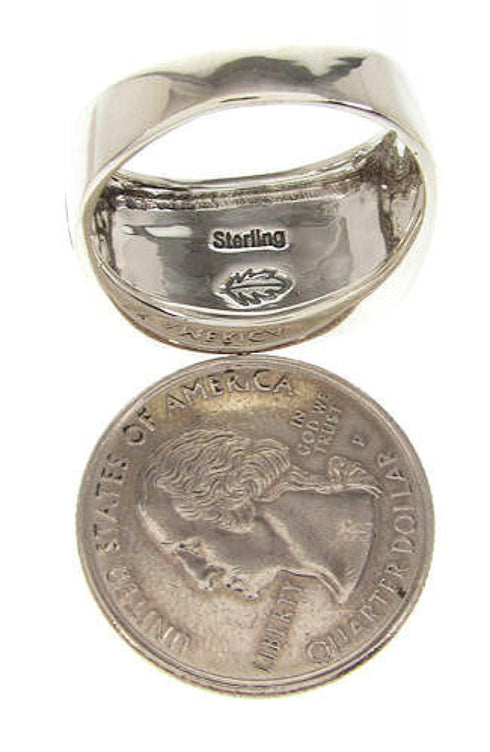 Multicolor Native American Design Silver Ring Size 10-1/2 YS67210