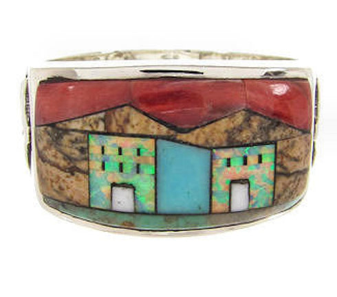 Silver Multicolor Native American Design Ring Size 12-1/4 YS67219