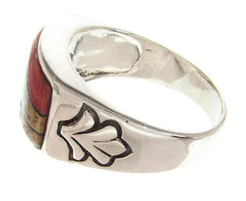 Silver Multicolor Native American Design Ring Size 12-1/4 YS67219
