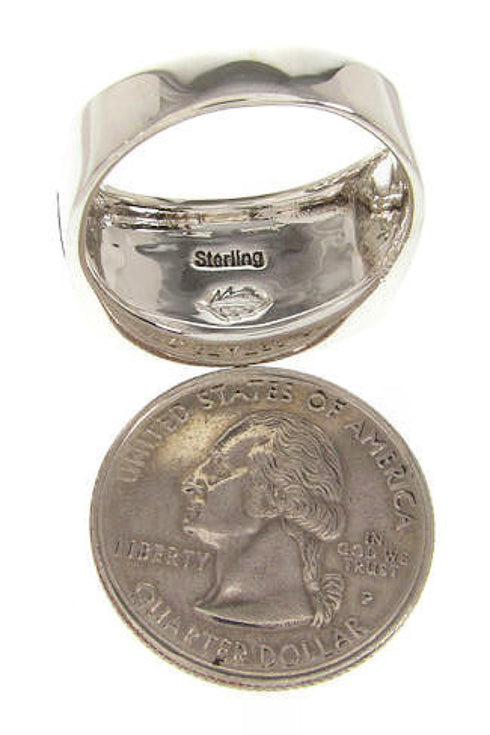 Silver Multicolor Native American Design Ring Size 11-1/2 YS67234