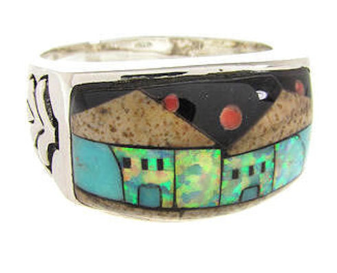 Native American Village Design Multicolor Ring Size 12-1/4 YS67243