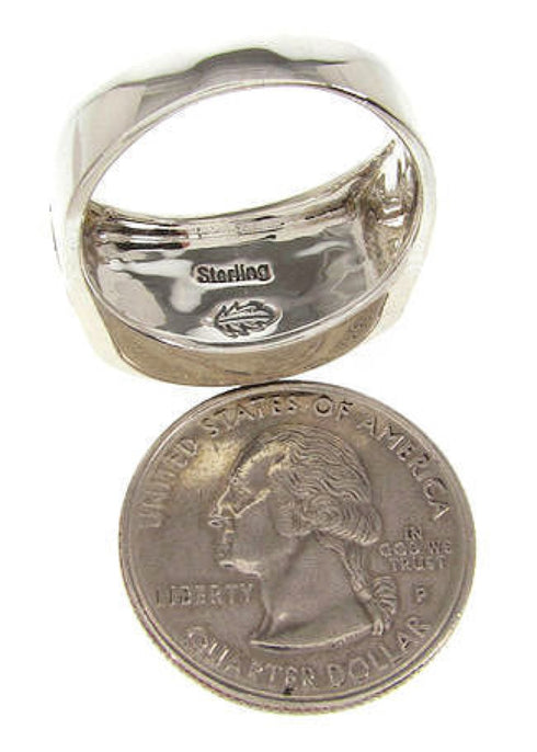Native American Design Silver Multicolor Ring Size 9-3/4 YS67245