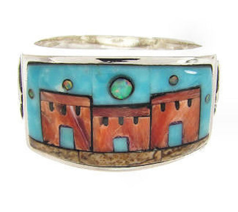 Native American Village Design Multicolor Ring Size 11-1/2 YS67261