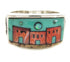Native American Design Multicolor Silver Ring Size 11-1/2 YS67267