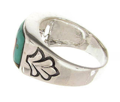 Native American Design Multicolor Silver Ring Size 11-1/2 YS67267