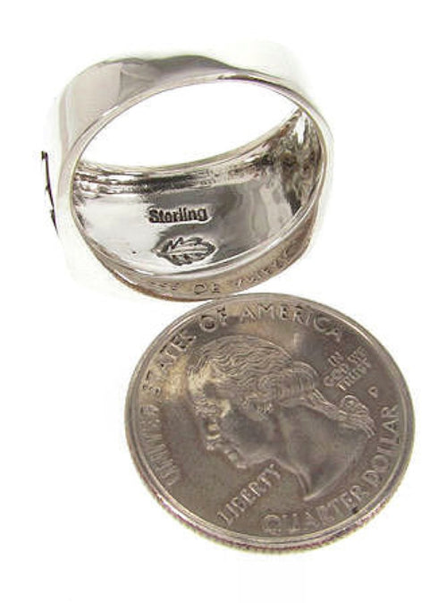 Native American Design Multicolor Silver Ring Size 11-1/2 YS67267