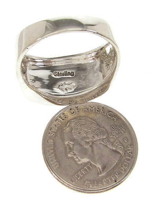 Native American Design Multicolor Silver Ring Size 12-1/2 YS67271
