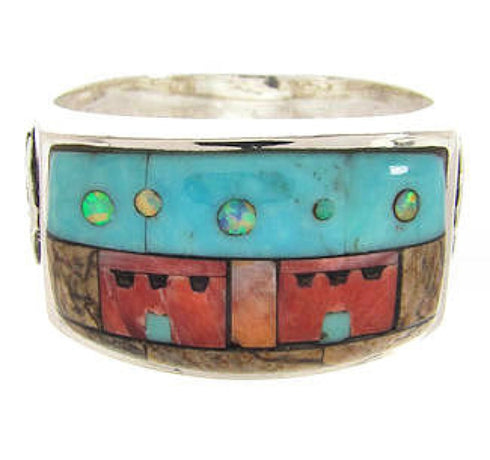 Native American Design Multicolor Jewelry Ring Size 9-3/4 YS67284
