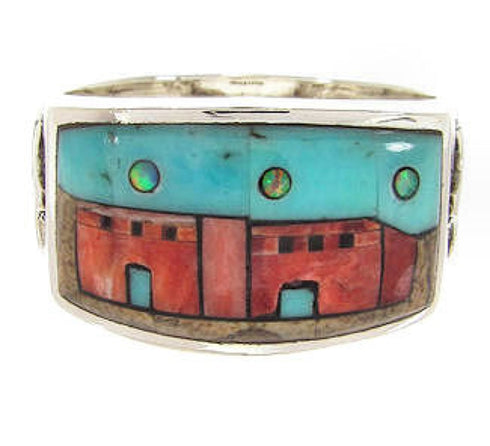 Native American Design Jewelry Multicolor Ring Size 12-3/4 YS67286