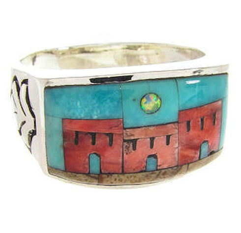 Native American Design Jewelry Multicolor Ring Size 12-1/4 YS67304