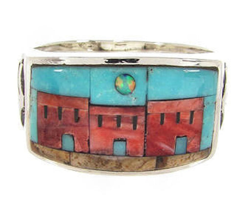 Multicolor Native American Design Jewelry Ring Size 11-1/2 YS67308