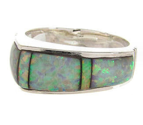 Southwest Sterling Silver Opal Inlay Ring Size 6 YS58859